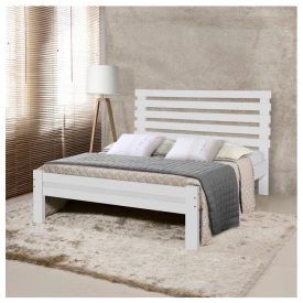 Cama Casal Rebeca New Madeira Branco Atraente Moveis