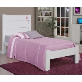Cama Solteiro Lara 0,80/0,90 Atraente - Branco