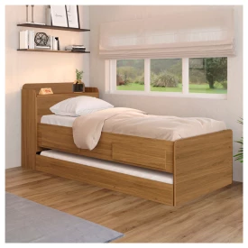 Cama Bibox com Baú Onix Solteiro 2 Gavetas Camaru Robel