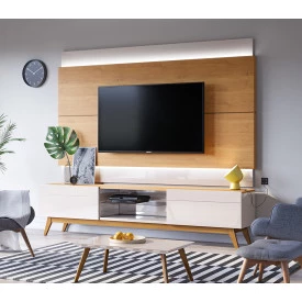 Painel Classic Com Led+ Rack Classic 2 Gav 1.8 Off White Freijo Imcal