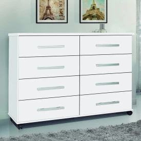 Cômoda Jade 8 Gavetas Branco Primus Móveis Quarto