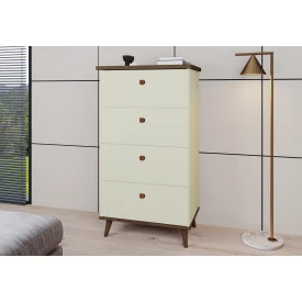 Cômoda Acacia C 4 Gavetas Perola Freijó Primus Móveis Quarto