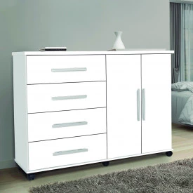 Cômoda Bali com Sapateira Branco Primus Móveis Quarto