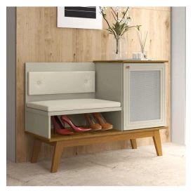 Sapateira Charlotte Off White Cumaru com 1 Porta Patrimar 