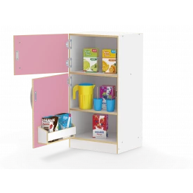 Geladeira super lux rosa  com acessórios Junges cód.422 - Mdf