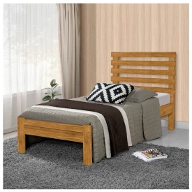 Cama Solteiro Rebeca New 0,90 Madeira Imbuia Atraente Moveis 