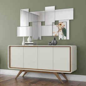 Buffet Channel 100% MDF Nature Off White 03030NW Fabrimóveis