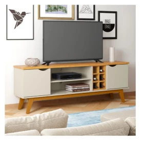 Rack Prism com Adega 1.8 Off White Cinamomo Patrimar Móveis 