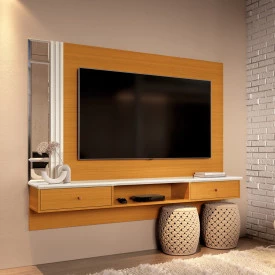 Painel Arezzo Espelho com Bisotê Cedro Off White 778195 EDN