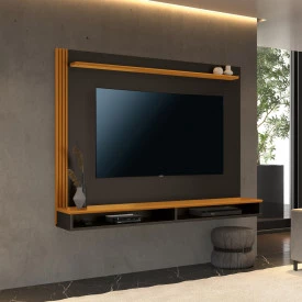 Painel Davos com 2 Nichos Preto Cedro 777200 EDN 