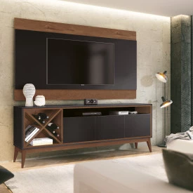 Painel Merlot 1.80 Preto Naturale 770139 Tv 65 EDN 