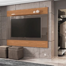 Painel Para Tv MDP Quasar 1.58 até 60 Cinza Perola Noce Casa D Móveis