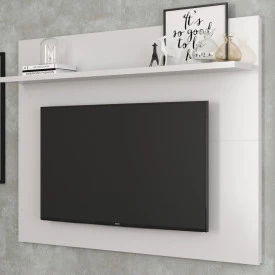 Painel Topázio Branco Acetinado TV 42" Quarto Sala Patrimar