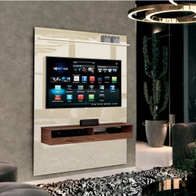 Painel Home Torino II Off White Naturale Sala EDN Moveis 