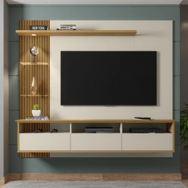 Painel Trend Off White Cinamomo Ripado TV 60 2075731 Bechara 