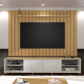 Rack Thor 2,60 Freijó Nobre Fendi Sala EDN Moveis FORA DE LINHA