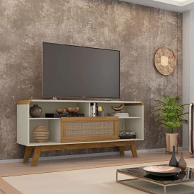 Rack Lazuli 1 Porta Off White Rattan 2075851 Bechara 