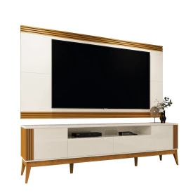 Rack Morgan 2.2 TV até 75 Pol Off White Cedro 776187 EDN Móveis 