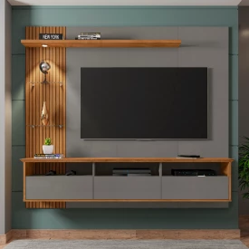 Painel Trend Titanium Nature Ripado TV 60 2076093 Bechara FORA DE LINHA
