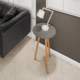 Mesa de Apoio Brilhante Bechara Titanium 2076108 Pés de Madeira