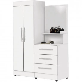 Roupeiro Cômoda Ônix C 2 Portas  Branco Primus Móveis 