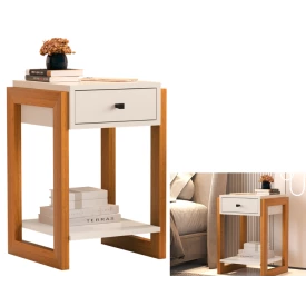 kit 2 Mesa de Cabeceira Luxo 1 Gav 1661 Perola Brilho Ofertamo FORA DE LINHA