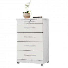 Comoda Emas 5 Gavetas Branco Primus Móveis Quarto 
