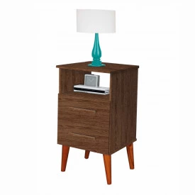 Mesa de Cabeceira Retrô Rubi Canela Romar Móveis Quarto