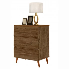 Mesa de Cabeceira Retrô Lírio Canela Romar Móveis Quarto