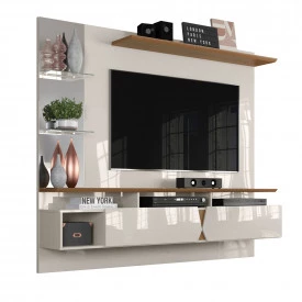 Painel Intense TV até 55'' Off White Damasco 903208 Lukaliam