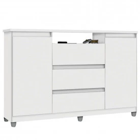Cômoda Vênus 3 Gavetas Branco Primus Móveis Quarto 