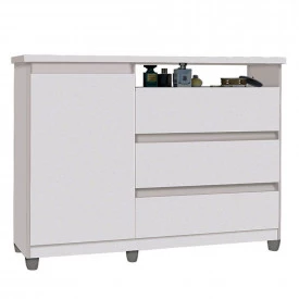 Cômoda Sky 3 Gavetas Branco Primus Móveis Quarto 
