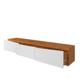 Rack Eros 2.2 Cedro Branco 3 Gavetas Casa D Móveis Sala