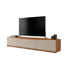 Rack Eros 1.80 Cedro Off White 1 Gavetas Casa D Móveis Sala