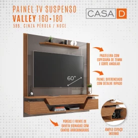Home Suspenso Valley 1.8 Cinza Perola Noce Casa D Móveis