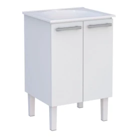 Gabinete em Aço Vênus Branco com tanque 60 Branco - Cozimax