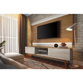 Painel Classic Com Led+ Rack Classic 2 Gav 1.8 Off White Freijo Imcal
