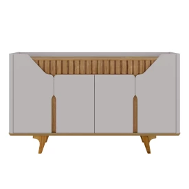 Aparador Buffet Tâmisa 4 Portas Ripado Em MDF Off White Cinamomo 2076645 Bechara