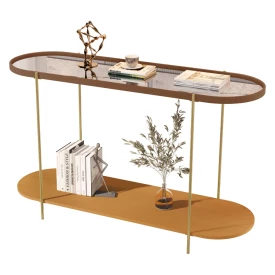 Aparador Alamanda Moderno Castanho Nature Dourado 32834 JB Bechara 
