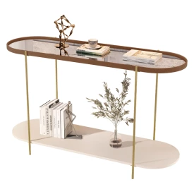 Aparador Alamanda Moderno Castanho Of White Dourado 32835 JB Bechara