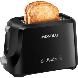 Tostador de Pães Pratic, Mondial, Preto/Prata, 700W, 110V - T-18 