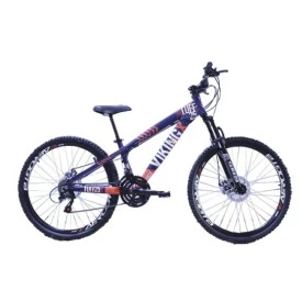 BICICLETA ARO 26 ALUMINIO VIKING ROXO LARANJA