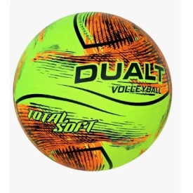 BOLA DUALT VOLEI TOTAL SOFT PRETO/LARANJA FLUOR/AMARELO NEON 856