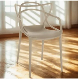 Cadeira De Jantar Allegra Empilhável Cor Nude Magazine Decor