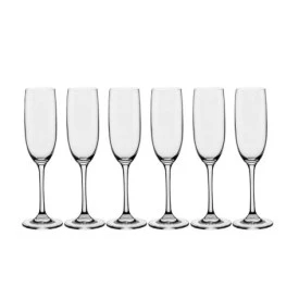 CONJUNTO C/06 TACAS DE CRISTAL P/ ESPUMANTE 205ML - CLASSIC - QE51-1000