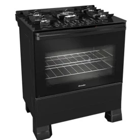 FOGAO MFV5BF 5 BOCAS TAMPO DE VIDRO PRETO FOSCO MUELLER