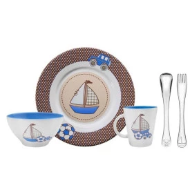 JOGO PORCELANA/ACO INOX 5PCS LE PETIT INFANTIL TRAMONTINA AZUL