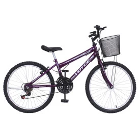 BICICLETA BIC ARO 26 VOYCE TRAID FEM 21M C/CESTA VIOLETA