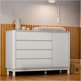 Cômoda Flow Laqueado 100% MDF Branco Soft 20533 Matic