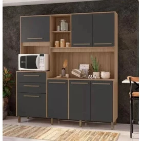 KIT COZINHA PEROLA 1.80 MONTANA COM GRAFITE MADINE